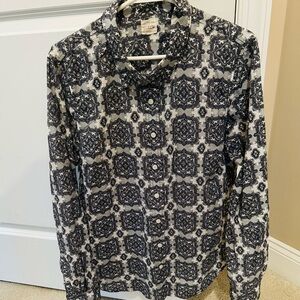 J. Crew Black and White Geometric Shirt